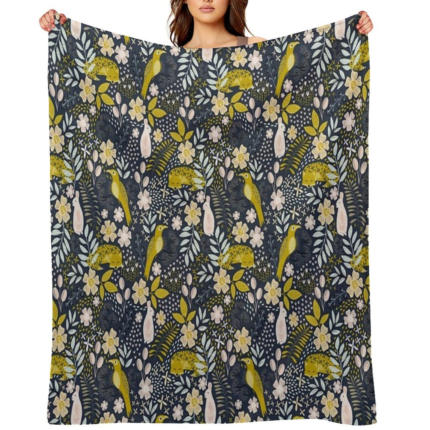 Woodland Flora Throw Blanket