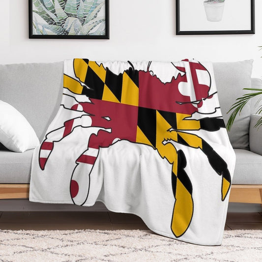 Maryland Flag Crab Throw Blanket