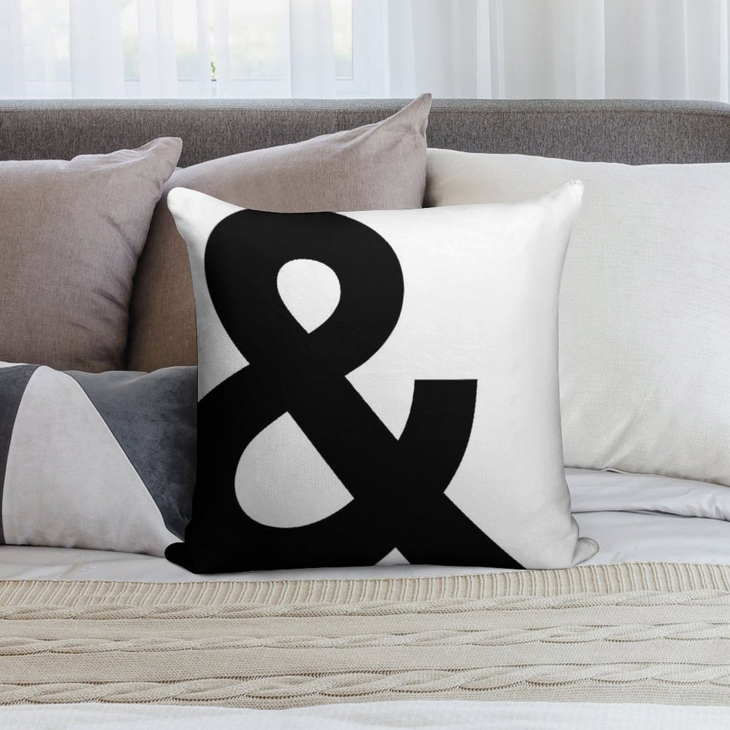 Ampersand Soft Decorative Cover Throw Pillow