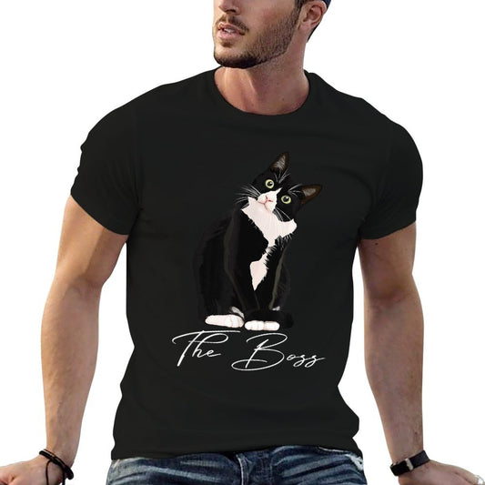 Boss Tuxedo Cat Lovers Funny Shirt for Mom Dad Gift T-Shirt