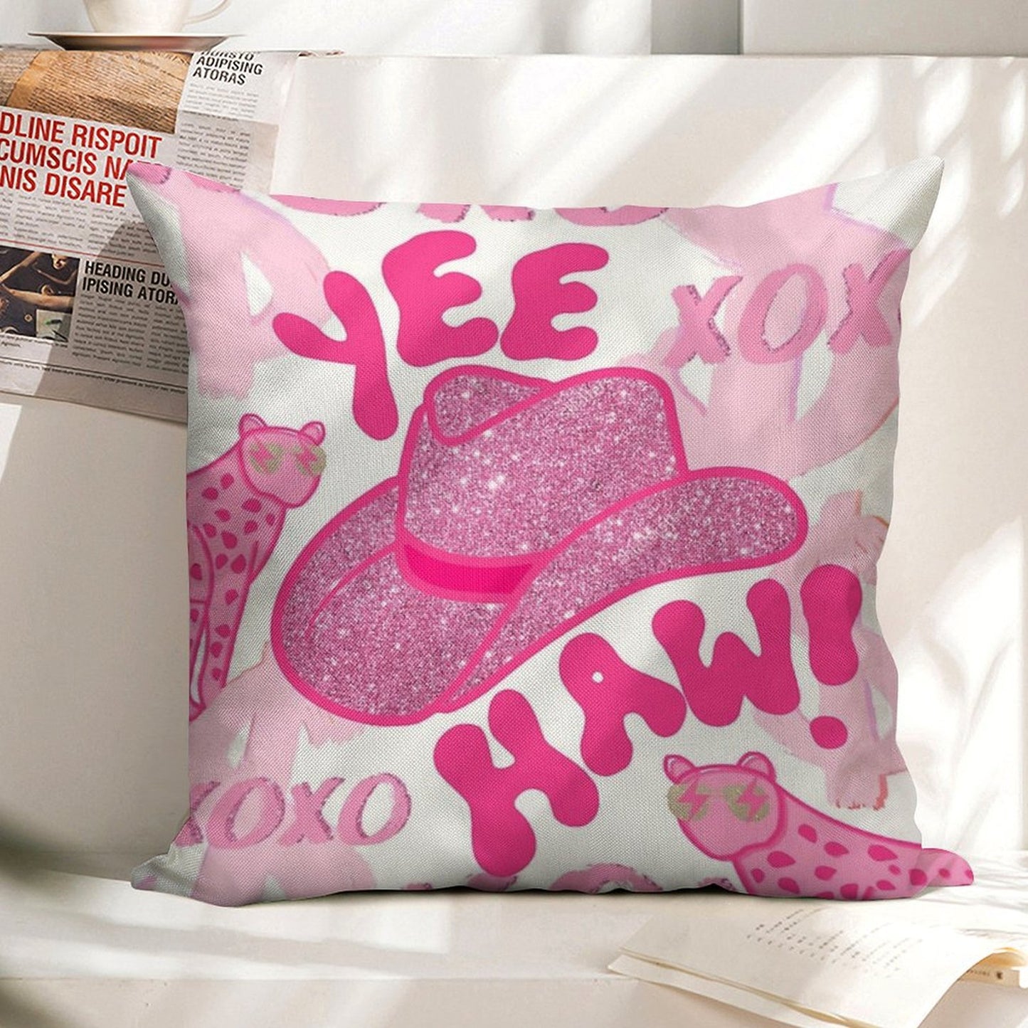 YEEHAW! Linen Throw Pillow Cover