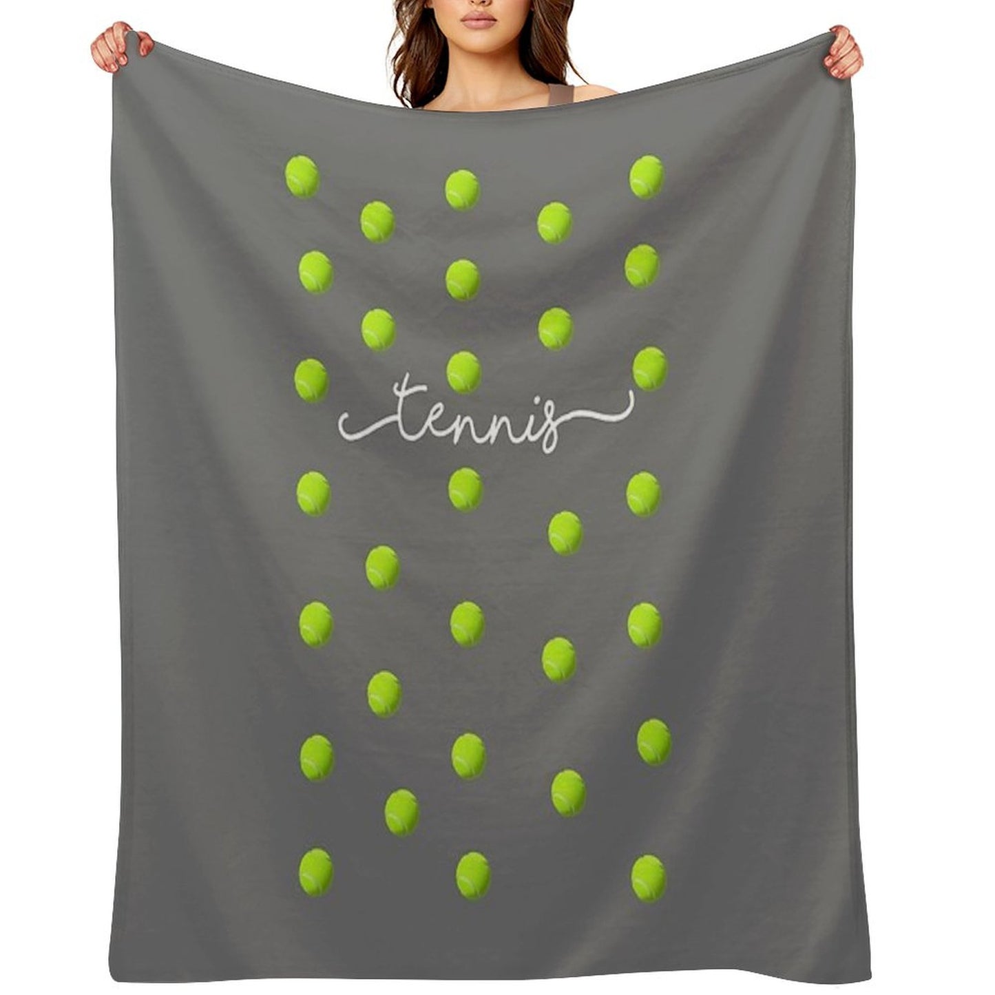 Top Fun Tennis Ball Spots Design Throw Blanket