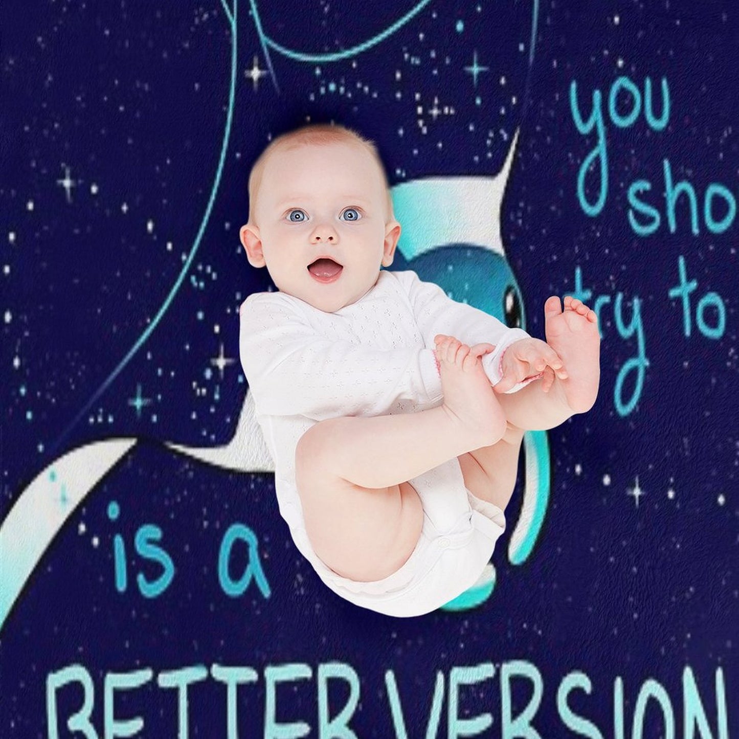 The Only Person You Should Try to Be Galaxy Manta Ray Throw Blanket