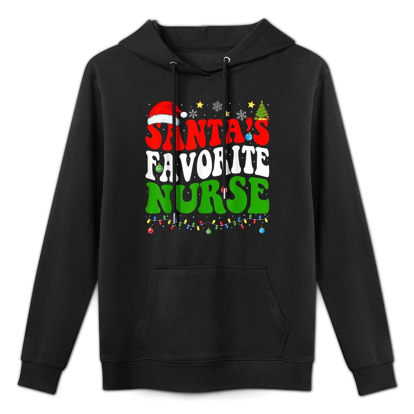 Santas Favorite Nurse Christmas Nursing Xmas Nurse Santa RN Medium-Weight Fabric Hoodie