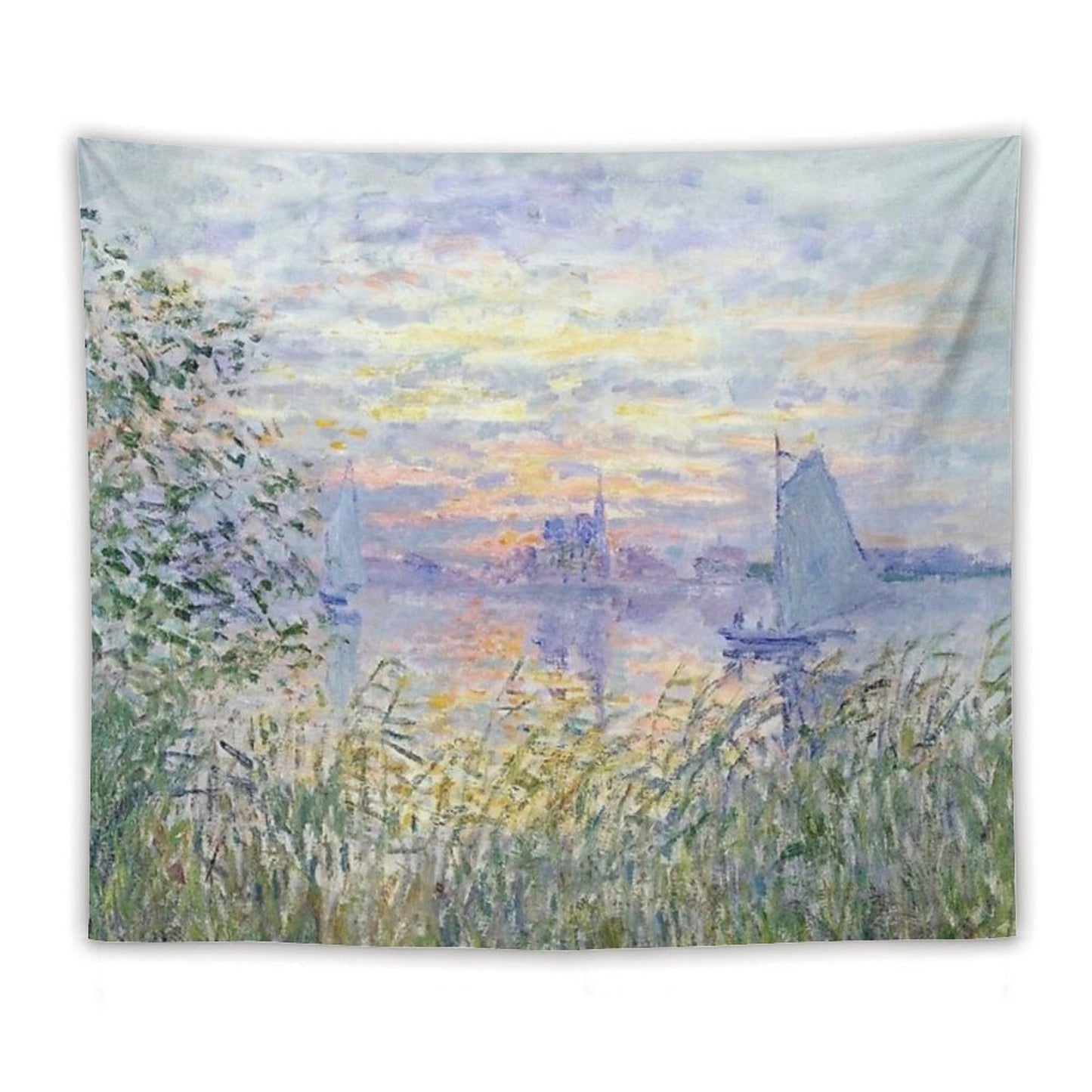 Claude Monet Soleil Couchant Sur La Seine À Lavacourt - Sunset on The Seine Tapestry