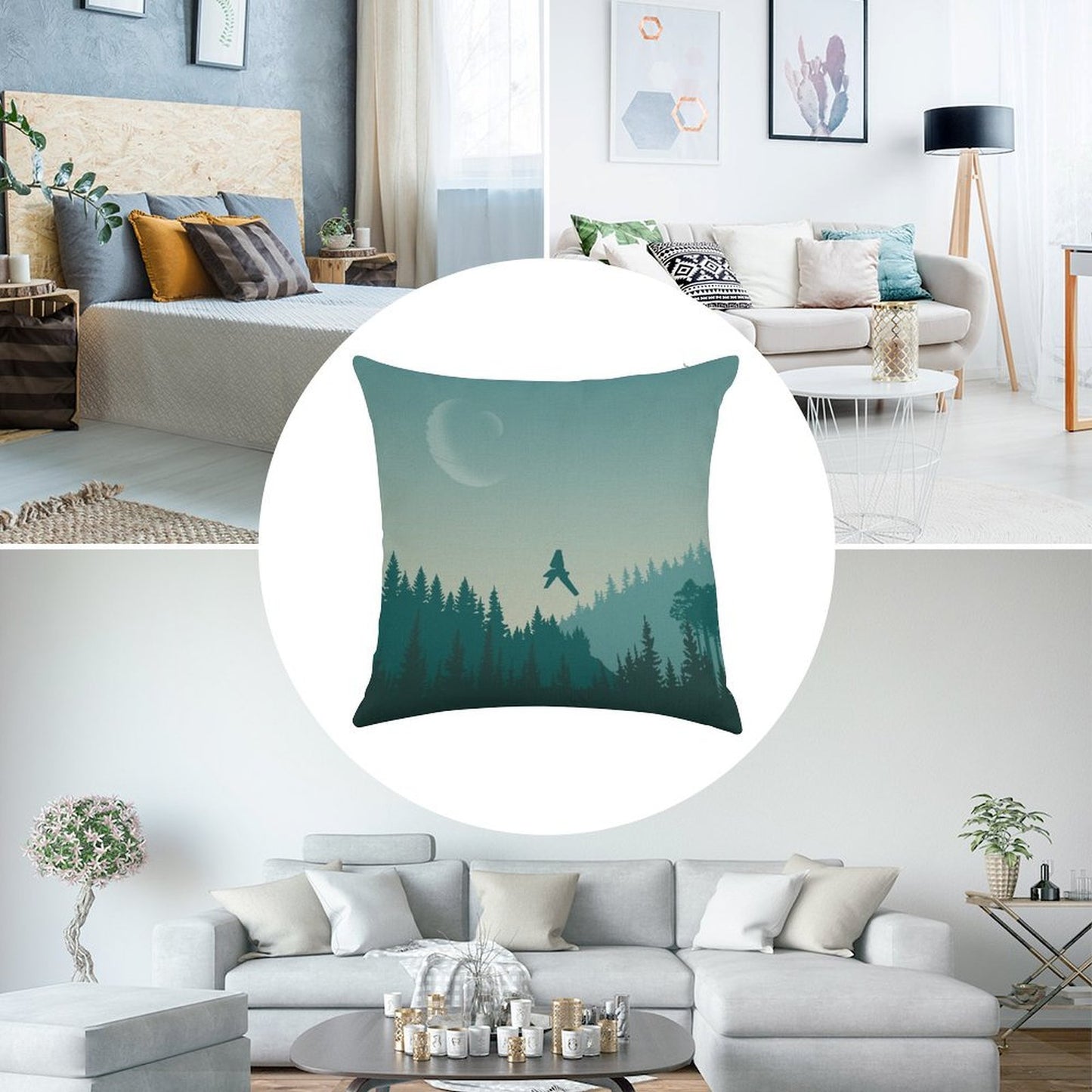 Endor Poster Linen Throw Pillow Cover
