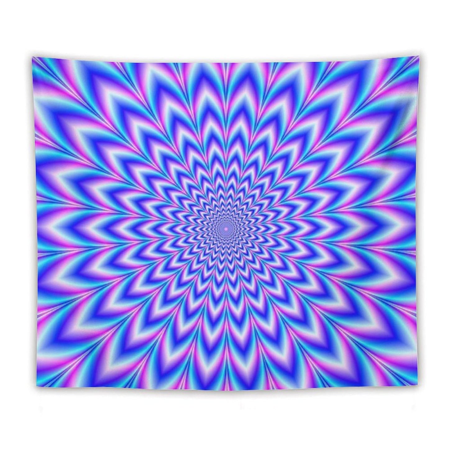 Psychedelic Pulse in Blue And Pink Tapestry