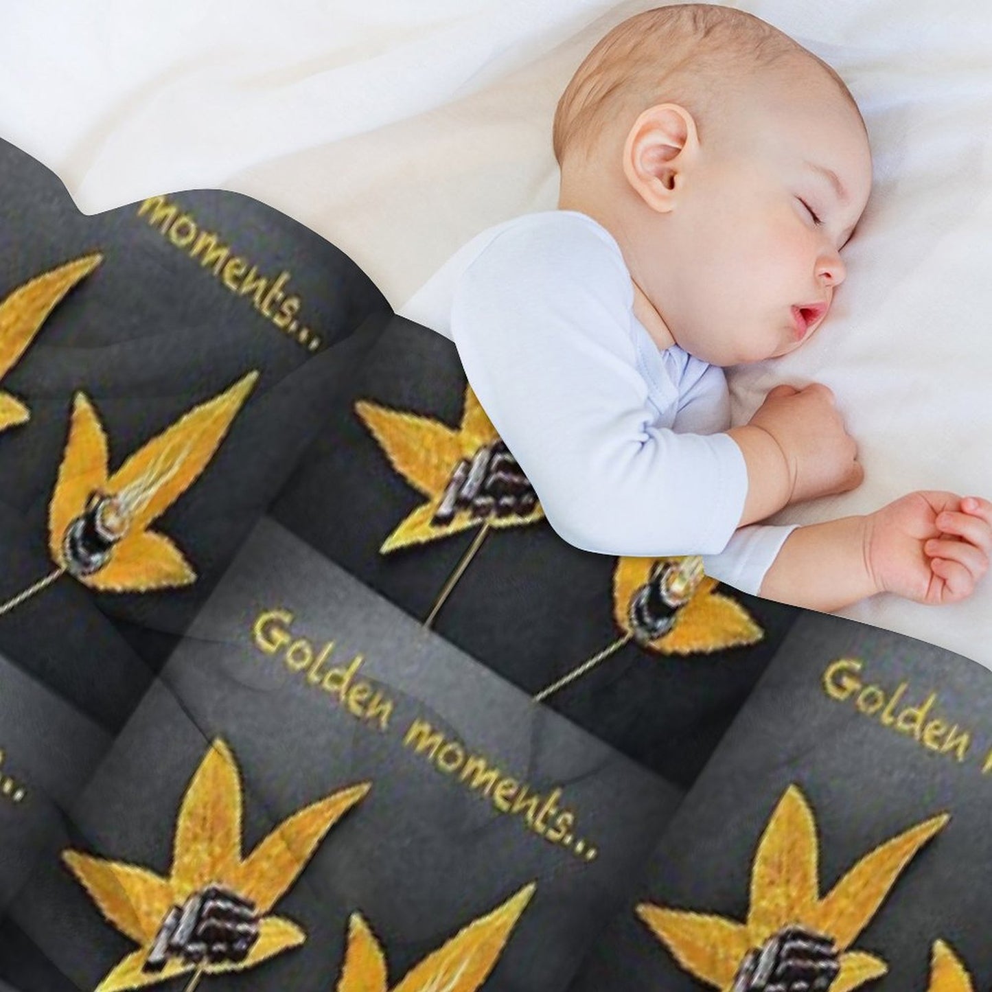Golden Moments, Coffee And Cake Painting on Autumn Leaves Throw Blanket