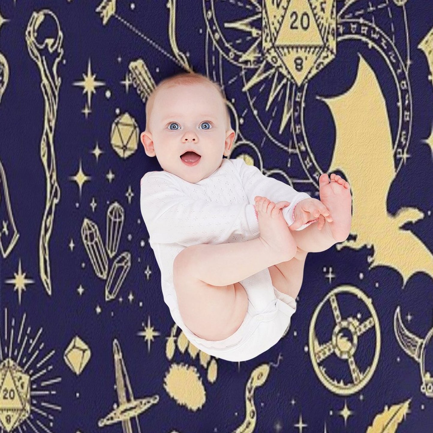 DND RPG Pattern Seamless Dungeons And Dragons Doodles, Celestial Night Sky And Stars Constellations Throw Blanket
