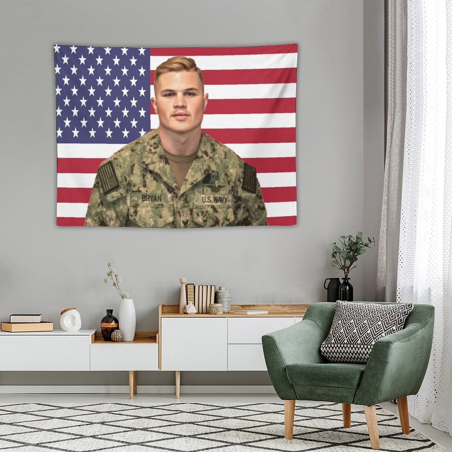 Zach Singer Bryan American Flag Tapestry