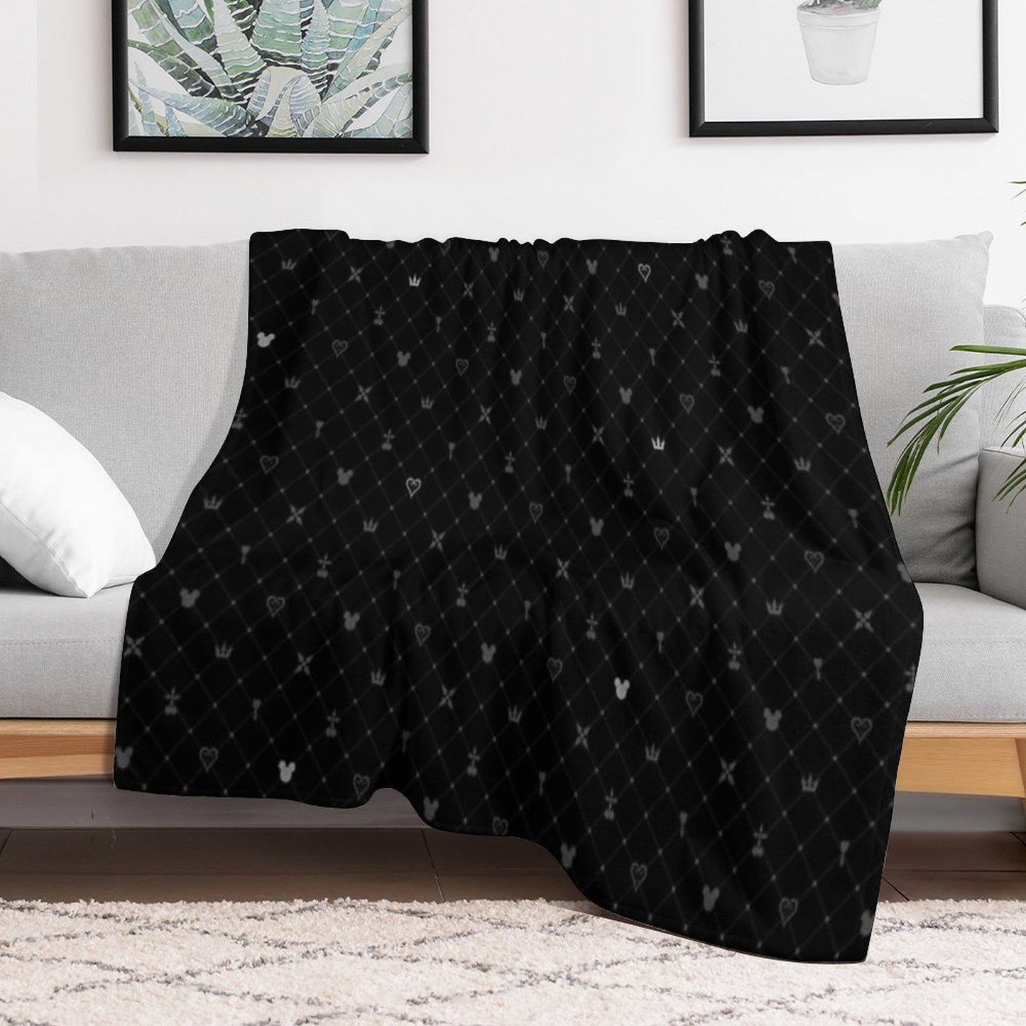 Kingdom Hearts Pattern Throw Blanket