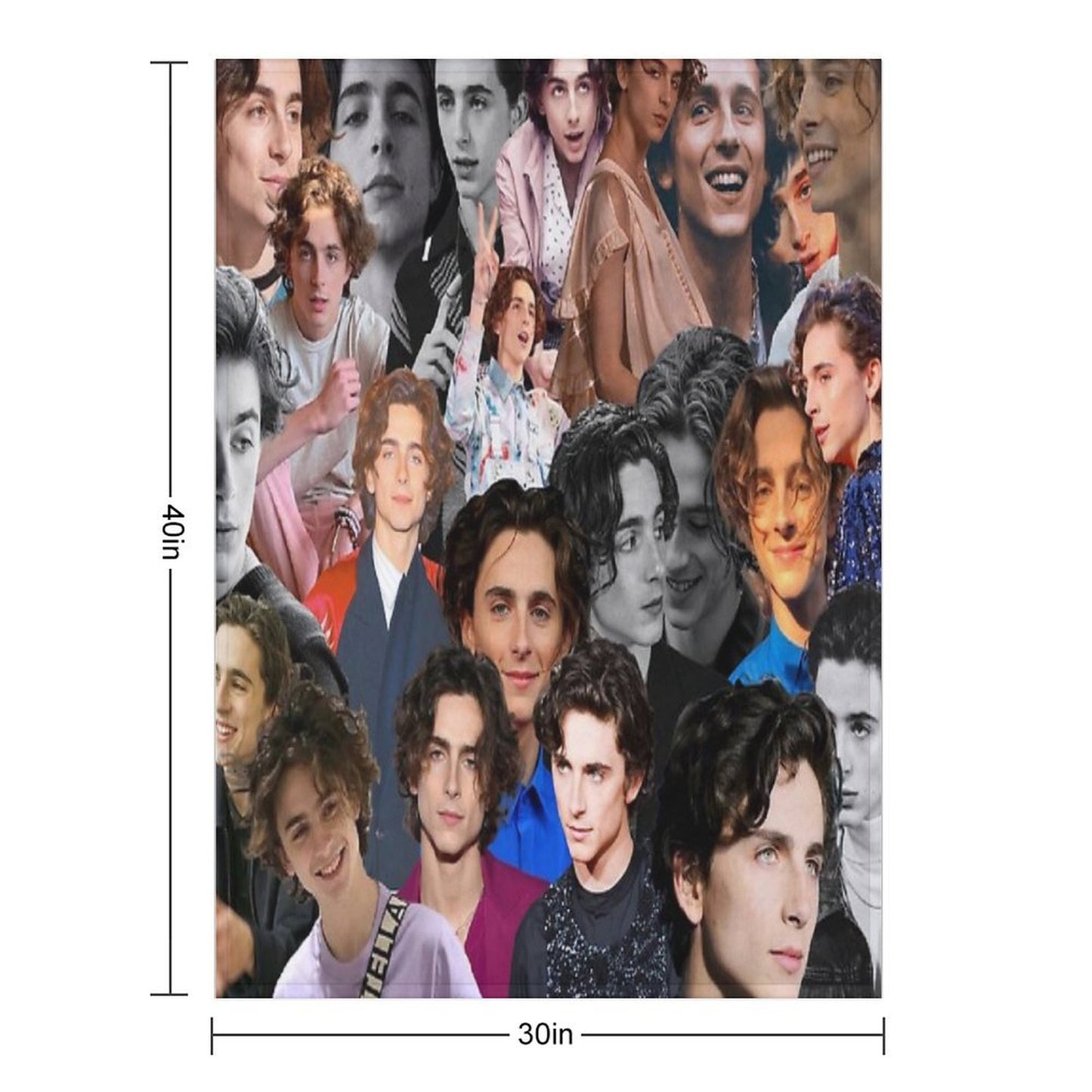 Timothee Chalamet Collage Throw Blanket
