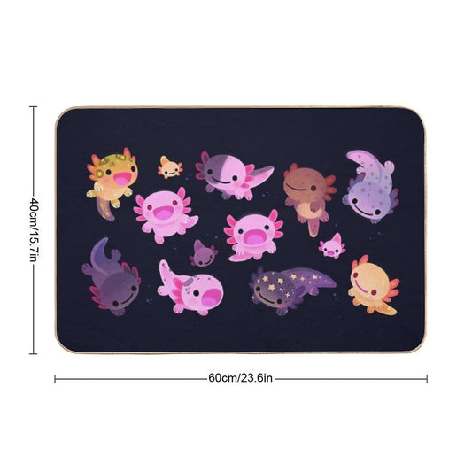 Happy Axolotl High-Traffic Bath Mat