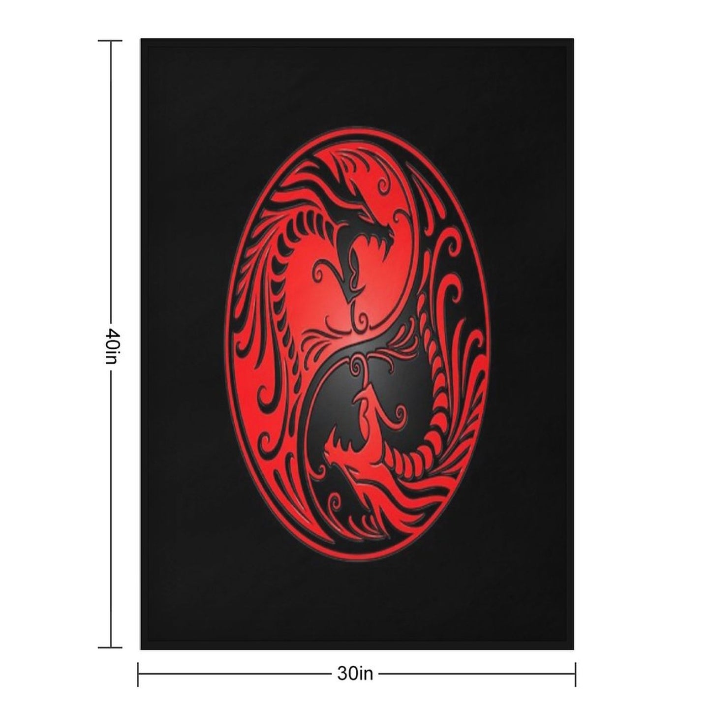 Yin Yang Dragons Red And Black Throw Blanket