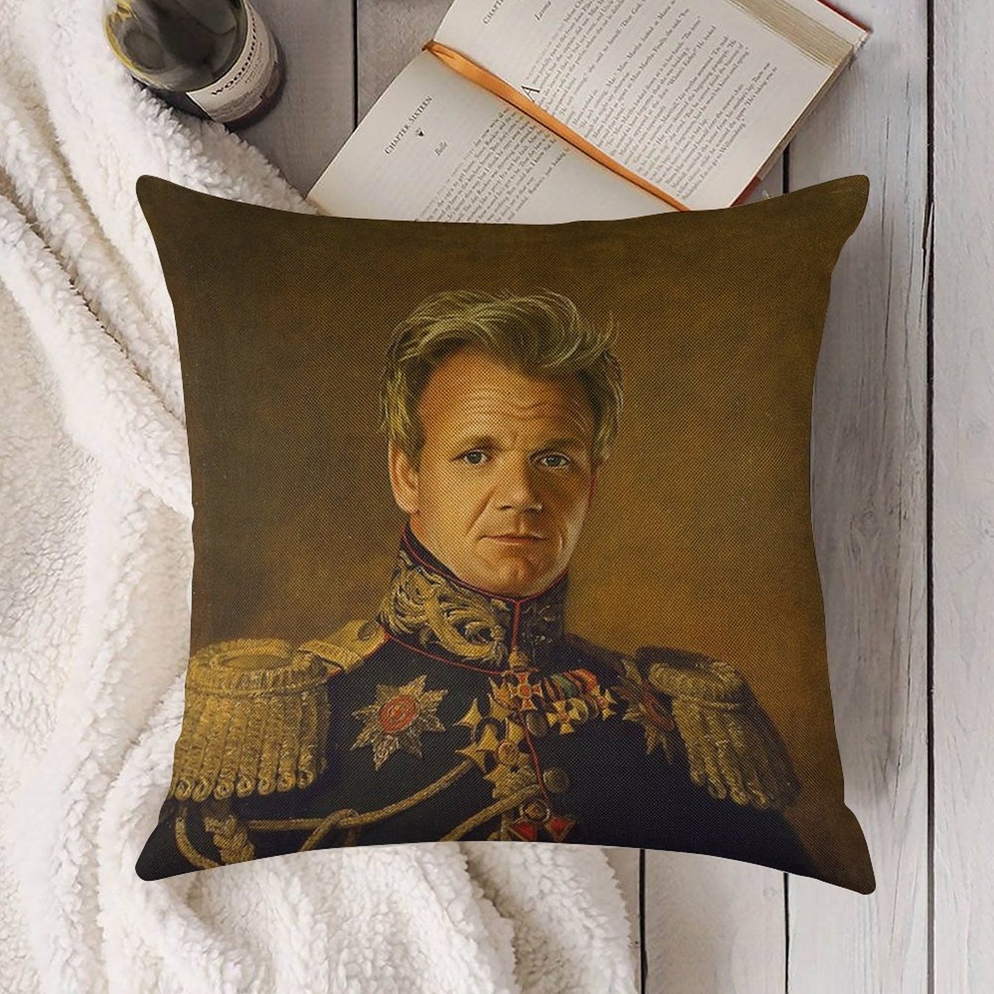 Gordon Ramsay - Replaceface Linen Throw Pillow Cover