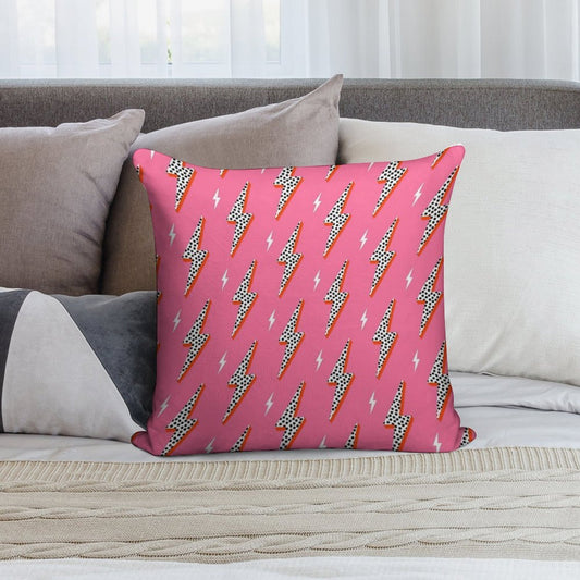 Lightning Bolt Thunder Flash Preppy Pink Soft Warmth Comfort Throw Pillow