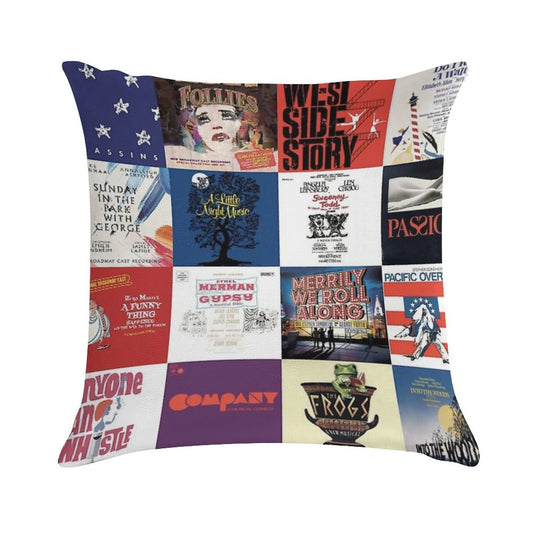 Sondheim Collage Soft Shrink-Resistant Throw Pillow