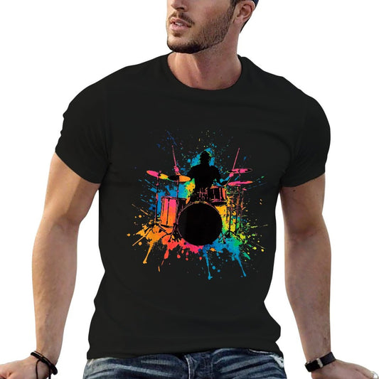 Drummer Colorful Drums Drumming Music Lover T-Shirt