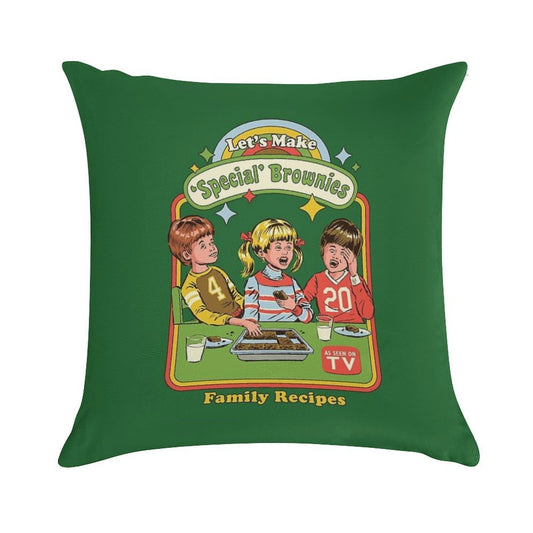 Let's Make Brownies Soft Shrink-Resistant Throw Pillow