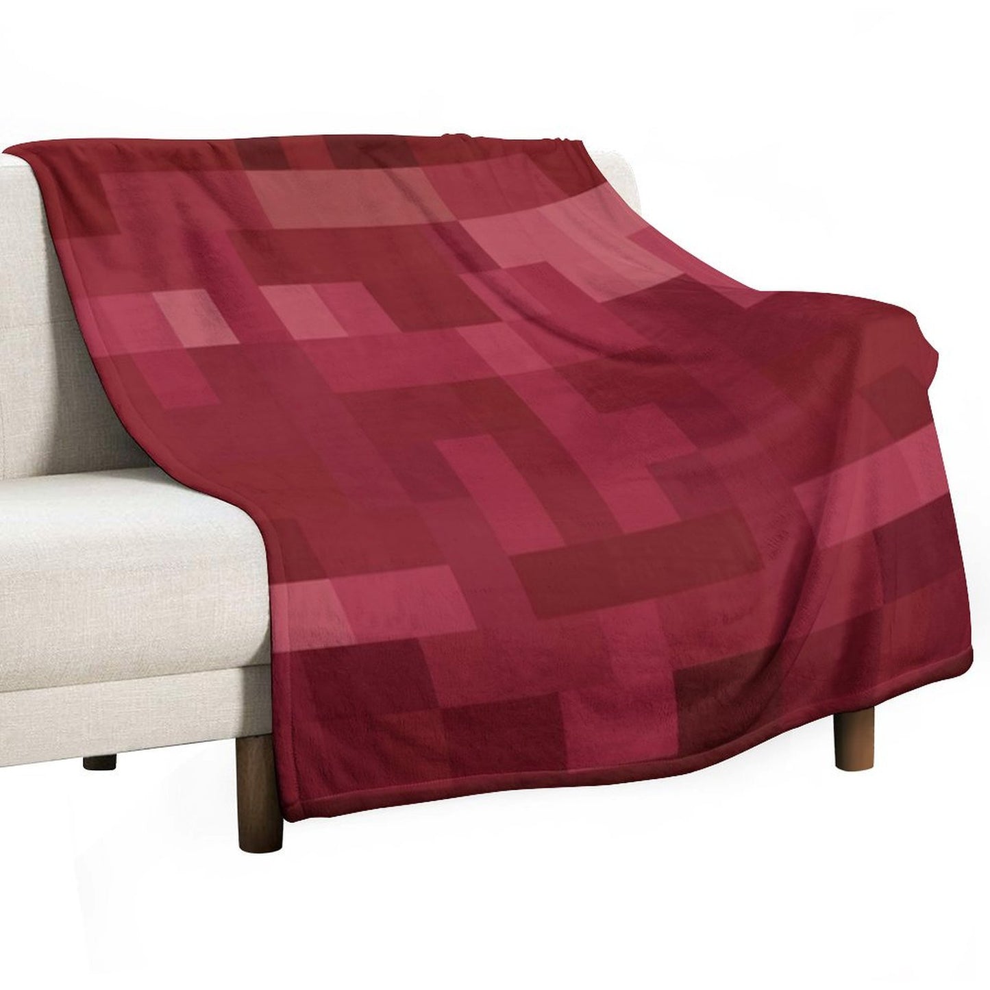 Red And White Pixel Design Throw Blanket