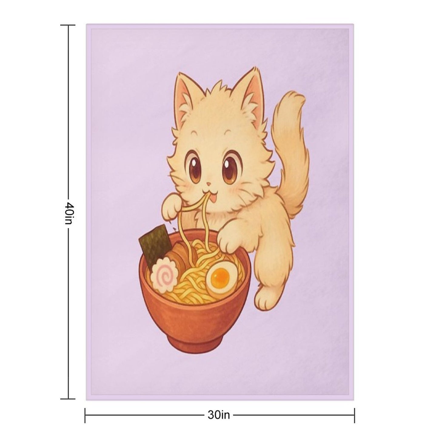 Kitty Ramen Throw Blanket