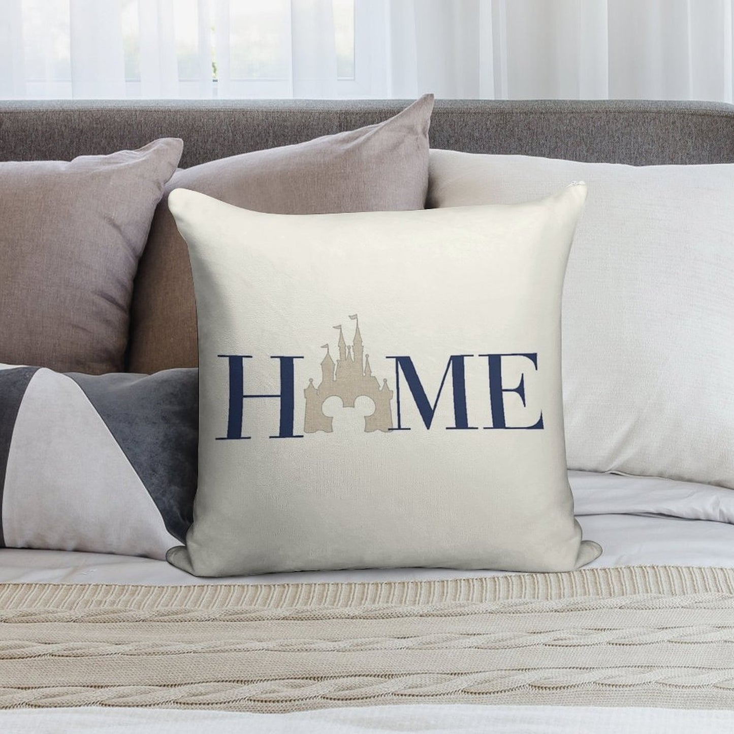 Castle Home Soft Hidden Zipper Throw Pillow