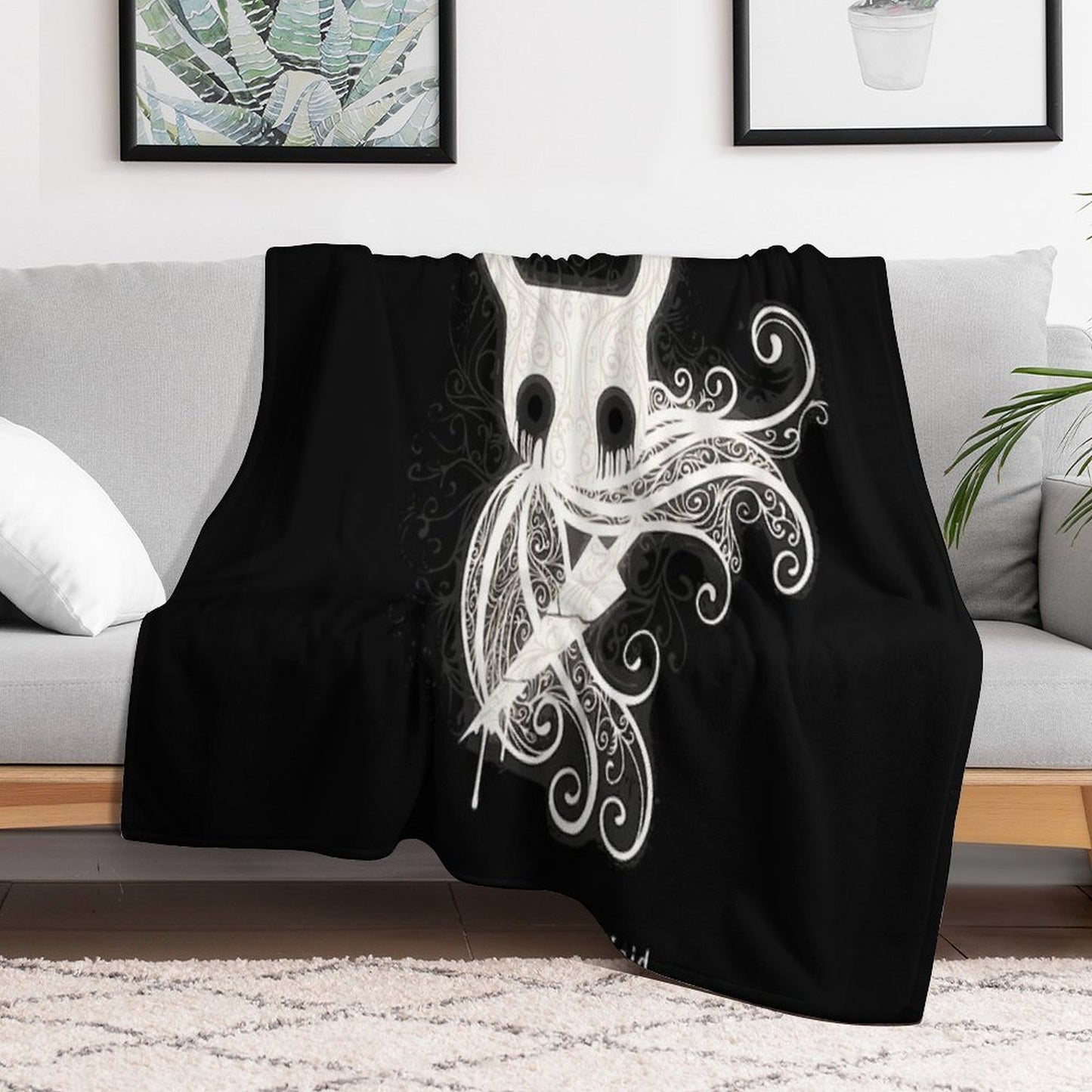 The Knight from Hollow Knight - Born of God And Void Throw Blanket