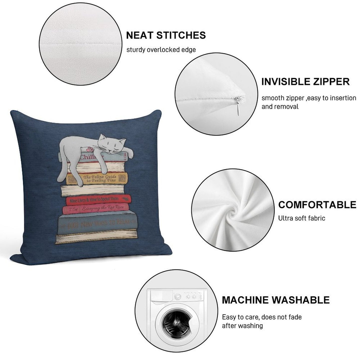 How to Chill Like A Cat Soft Multiple Sizes Throw Pillow