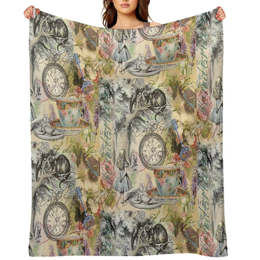 Cheshire Cat Alice in Wonderland Throw Blanket