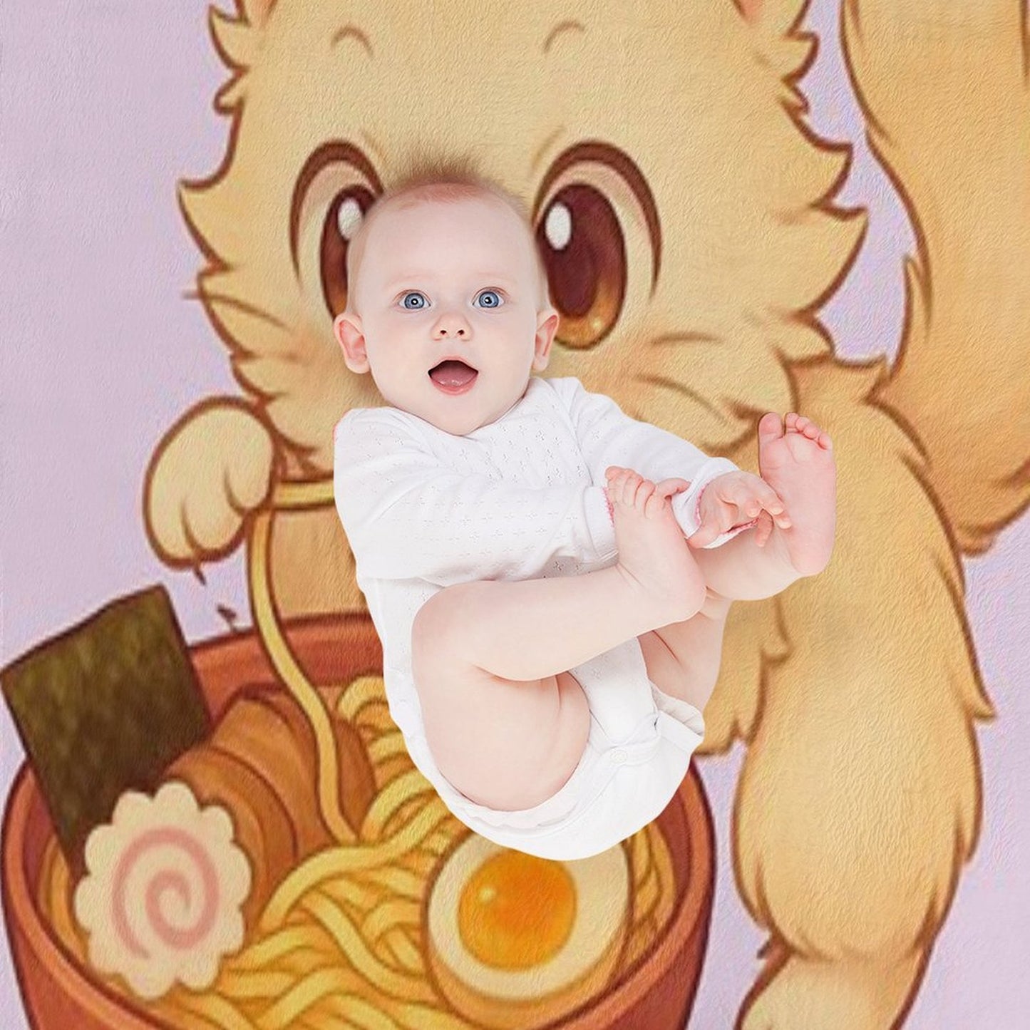 Kitty Ramen Throw Blanket