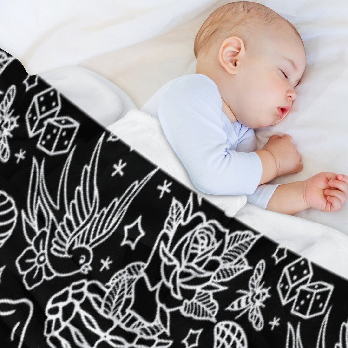 American Traditional Tattoo Flash Print Throw Blanket