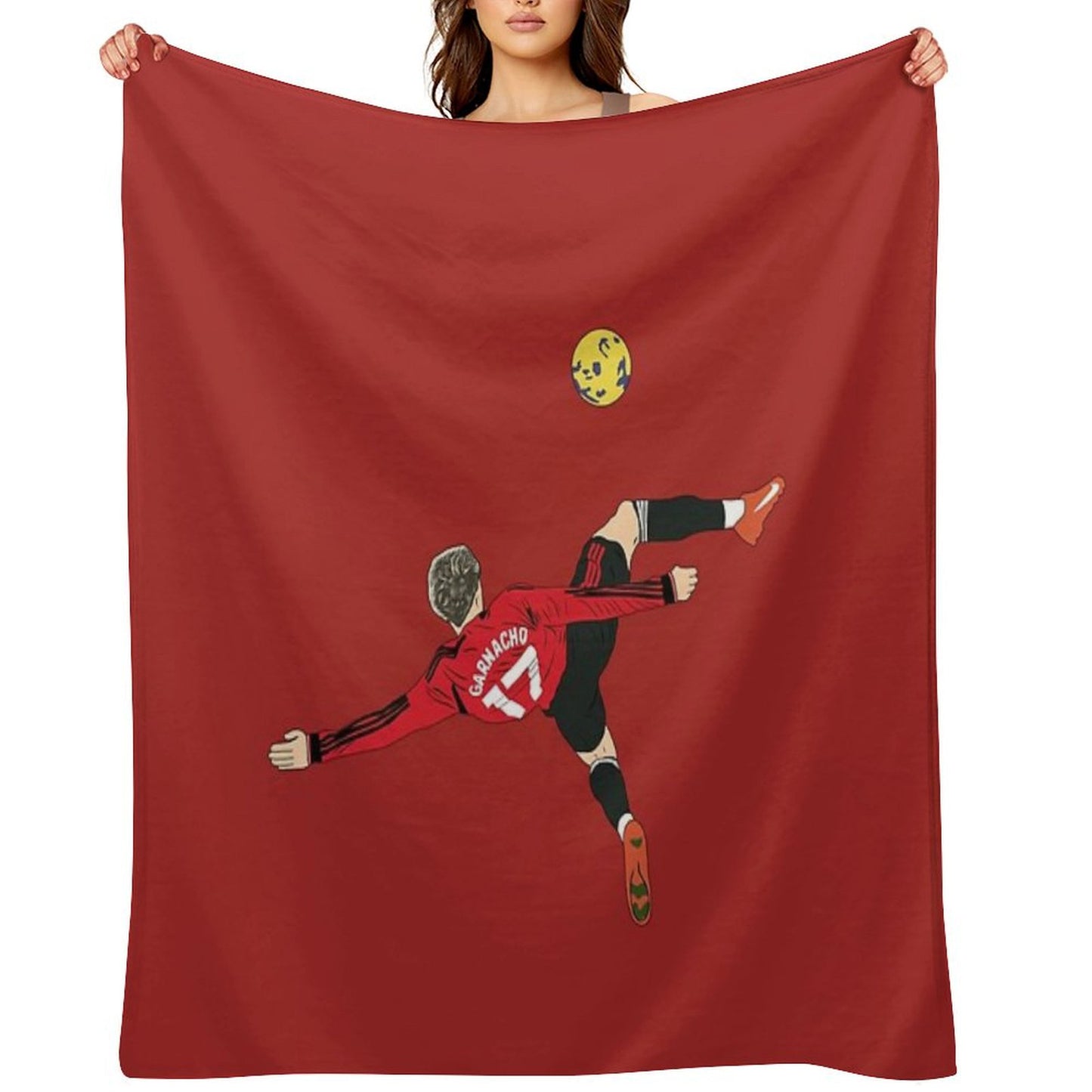 Alejandro Garnacho Bicycle Kick Overhead Goal Throw Blanket