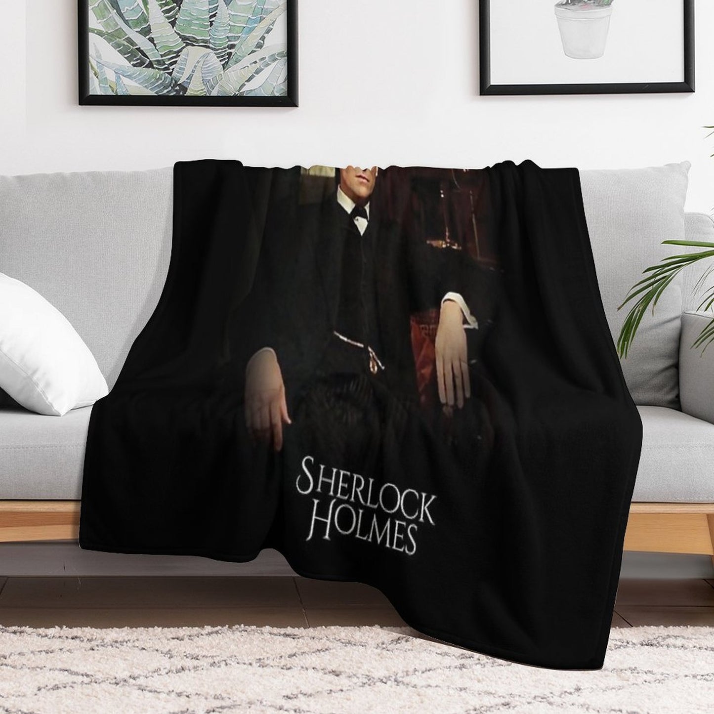 Sherlock Holmes Jeremy Brett - By The Lamplight Throw Blanket