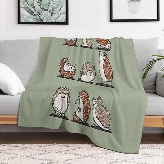 Hedgehog Yoga Throw Blanket