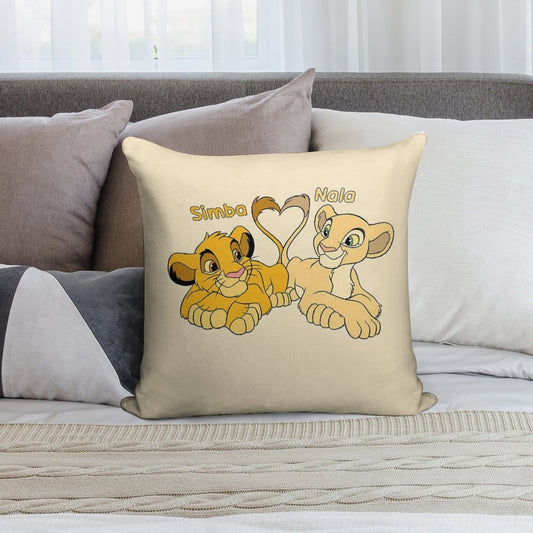 Simba And Nala - Cartoon Cubs Soft Decorative Cover Throw Pillow