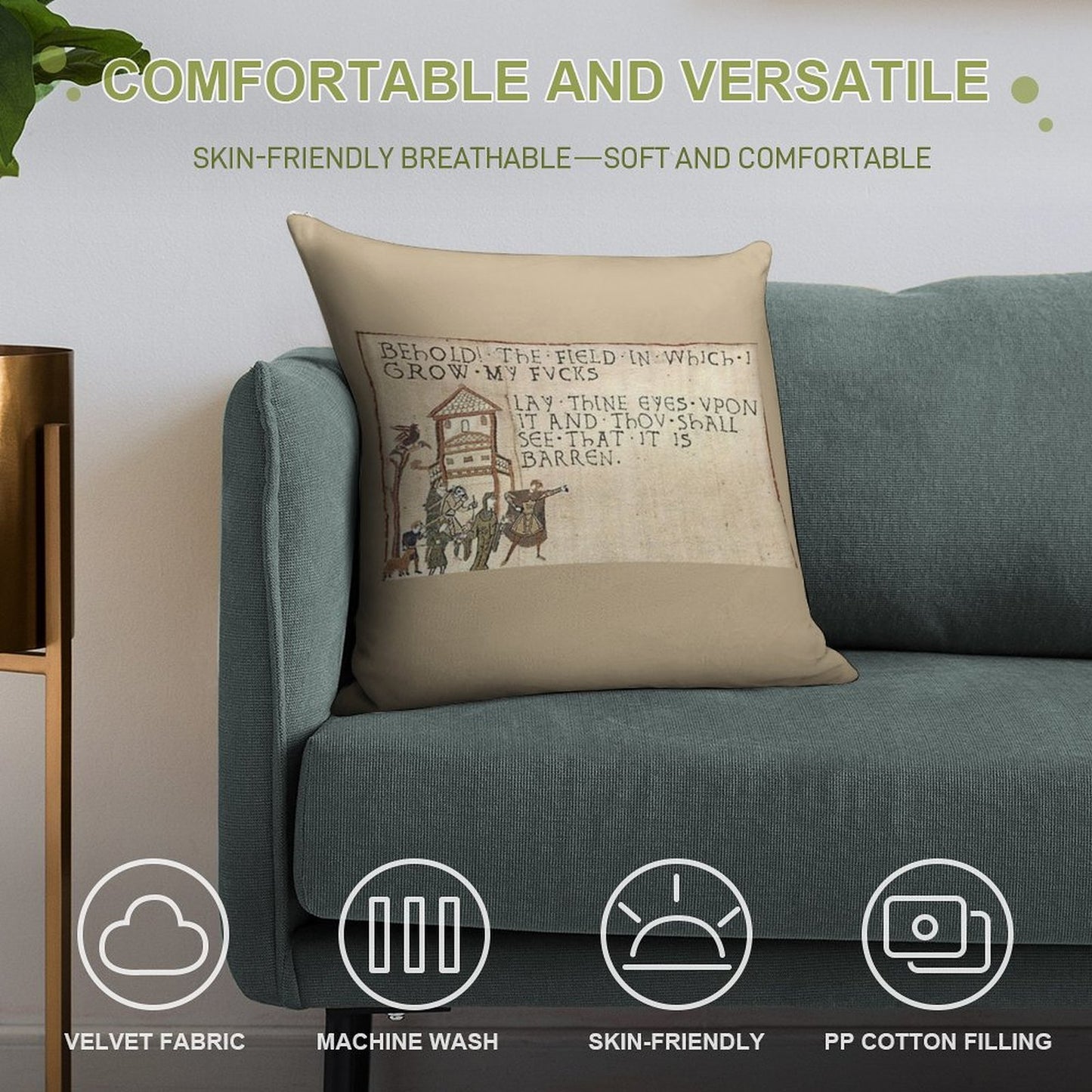 Behold The Field! Soft Bedroom Essential Throw Pillow