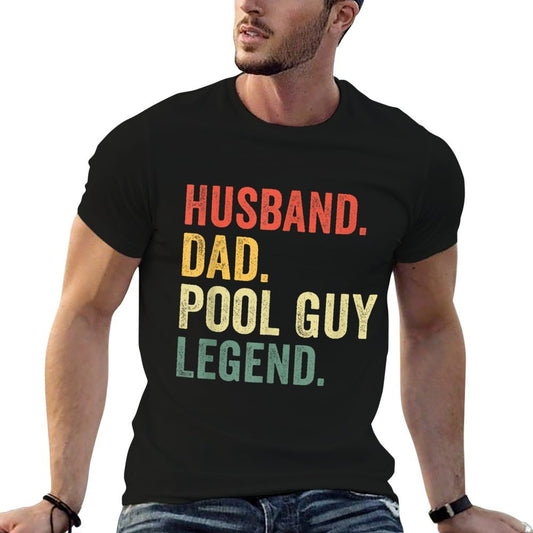 Funny Swimming Husband Dad Pool Guy Legend Vintage T-Shirt