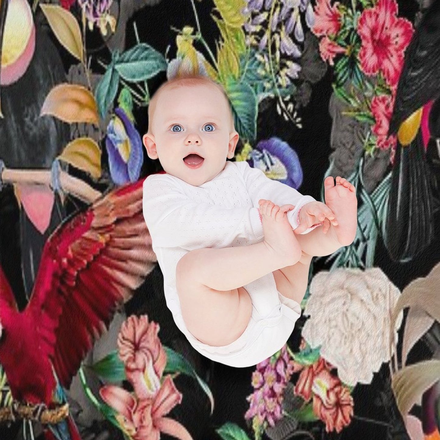 Floral And Birds IX Throw Blanket