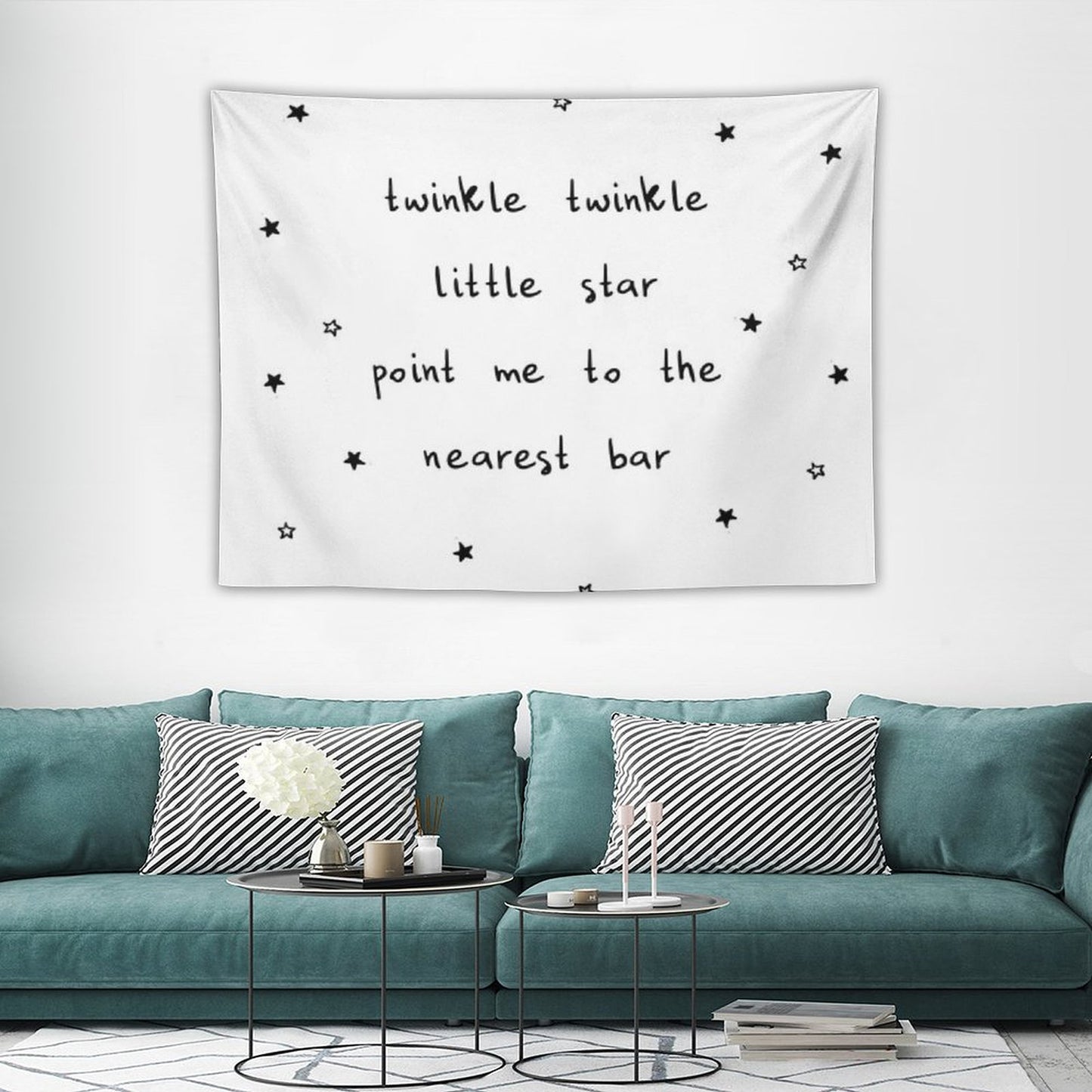 Twinkle Twinkle Little Star Point Me To The Nearest Bar Tapestry