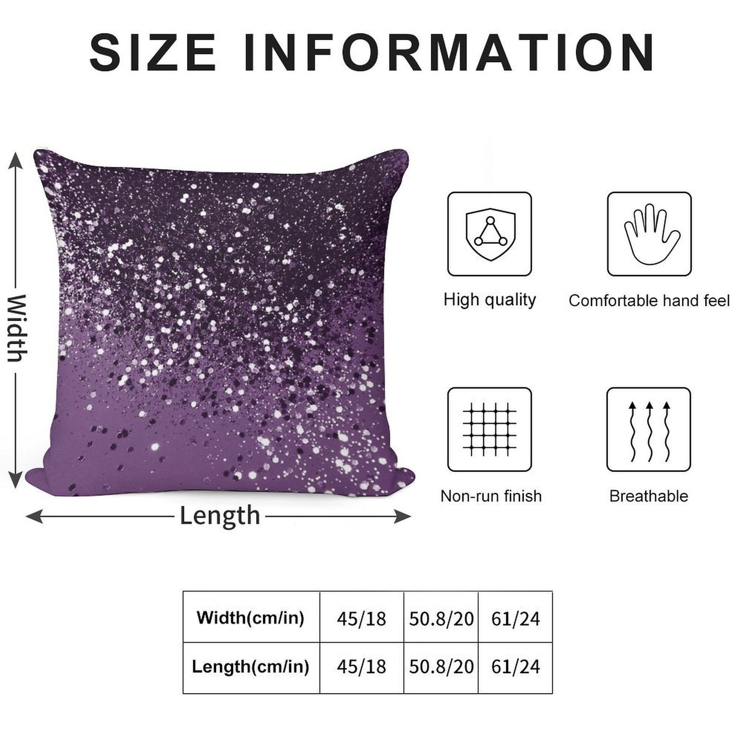 PURPLE Glam Dream #1 (Photo of Glitter Only - Not Reflective) Soft Warmth Comfort Throw Pillow