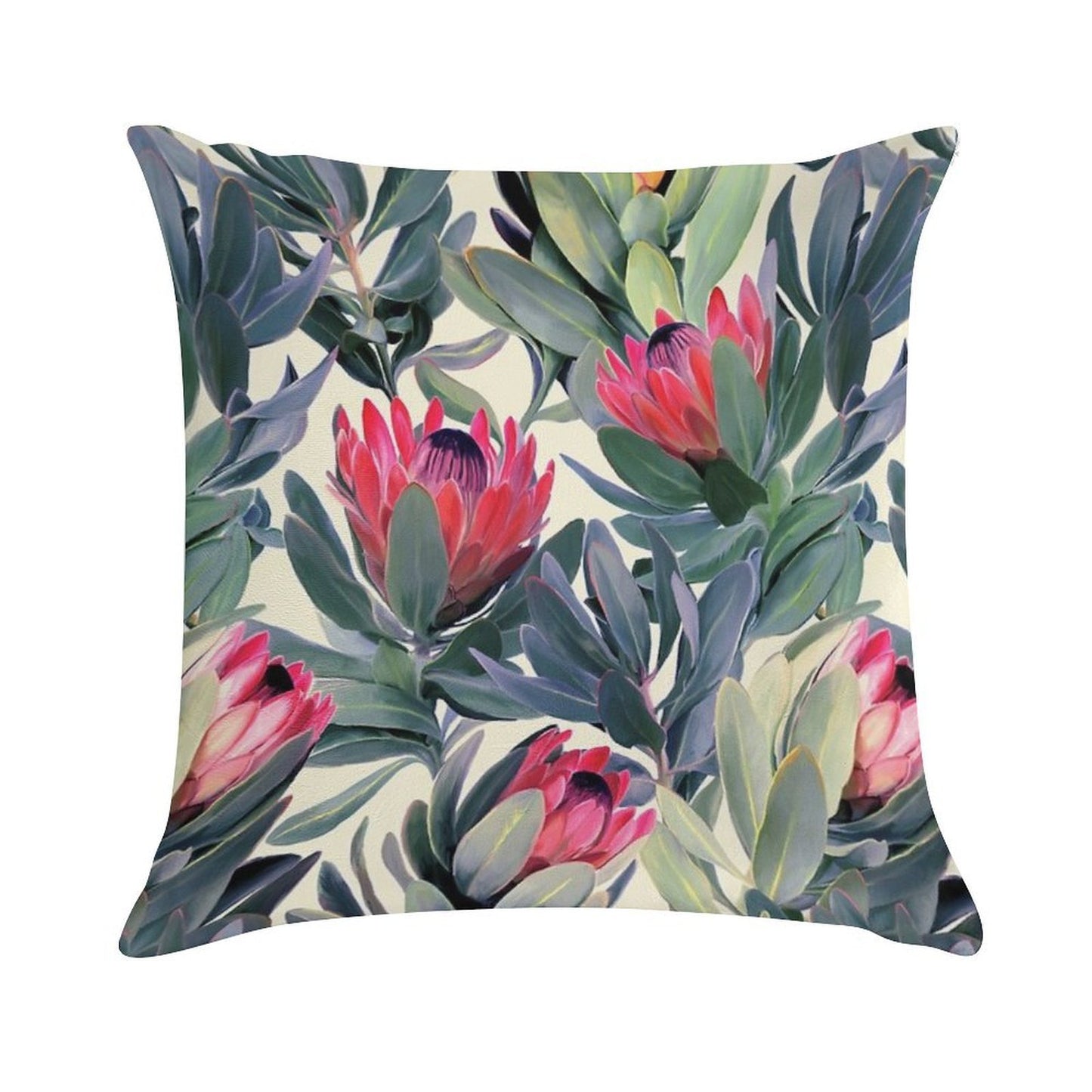 Painted Protea Pattern Soft Style Accent Throw Pillow