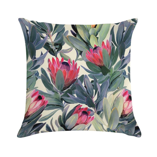 Painted Protea Pattern Soft Style Accent Throw Pillow