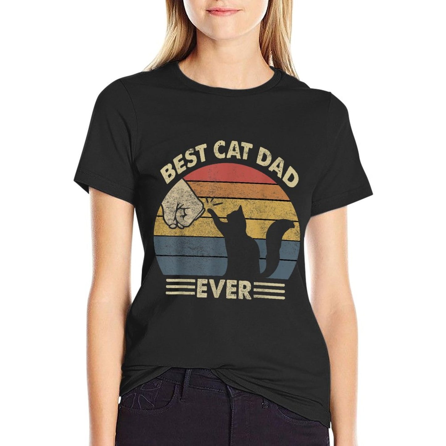 Cat-Shirt Men Best Cat Dad Ever Funny Dad T-Shirt