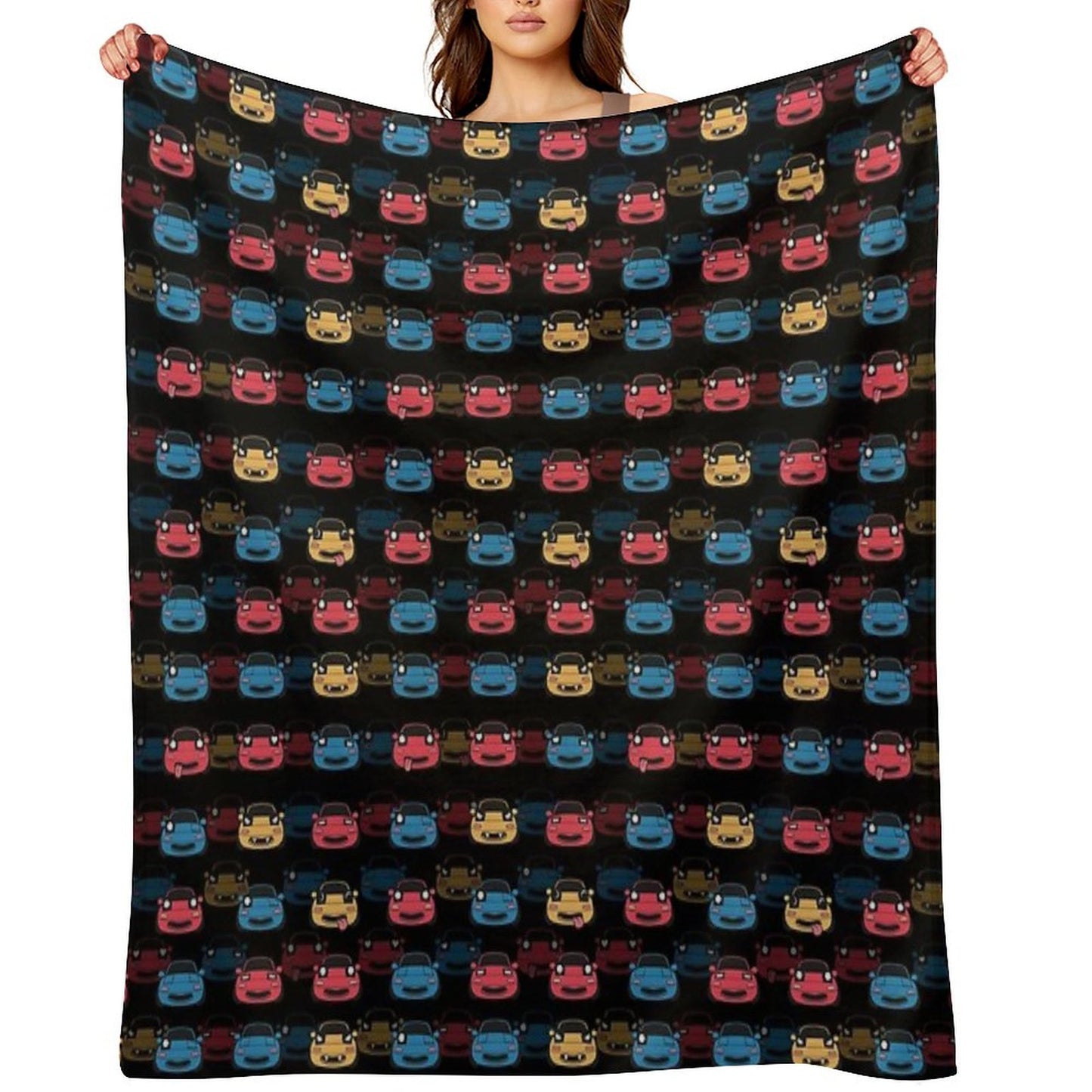 MIATA PATTERN BLACK Throw Blanket
