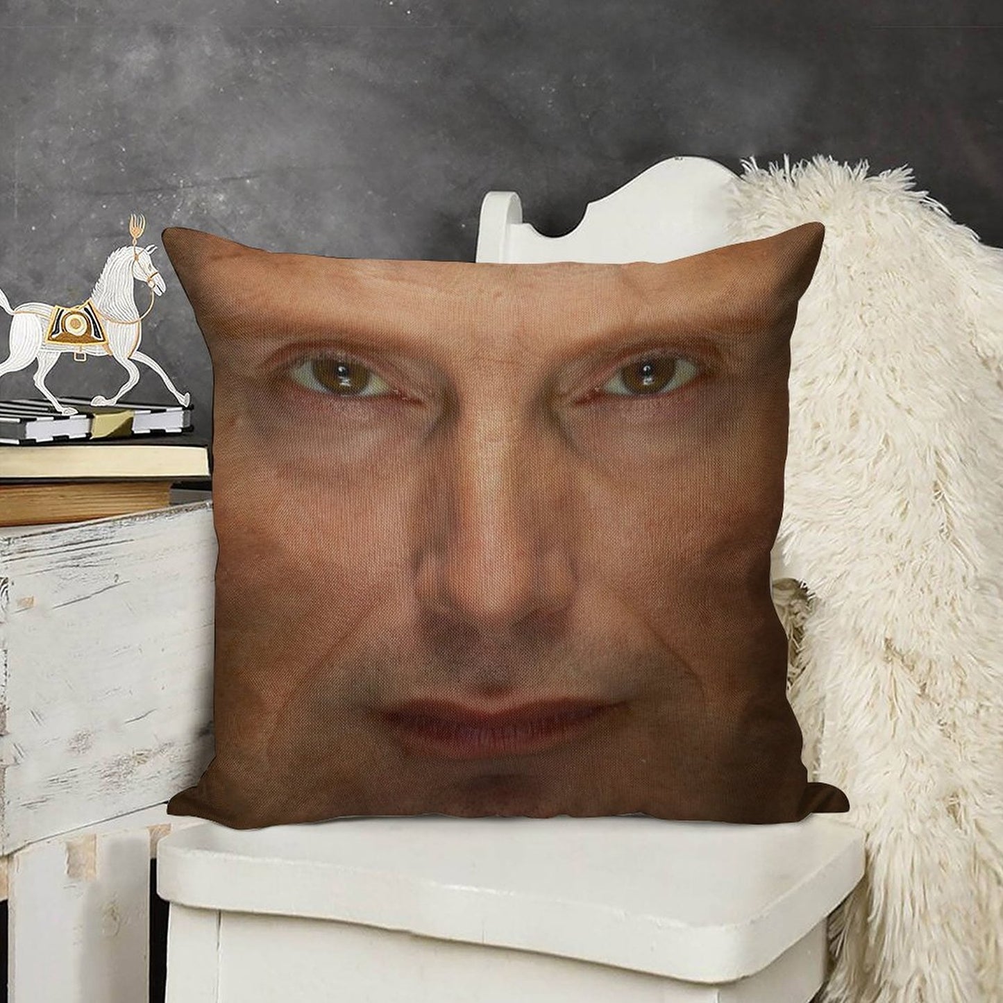 Mads Mikkelsen Face Throw Pillow Linen Throw Pillow Cover