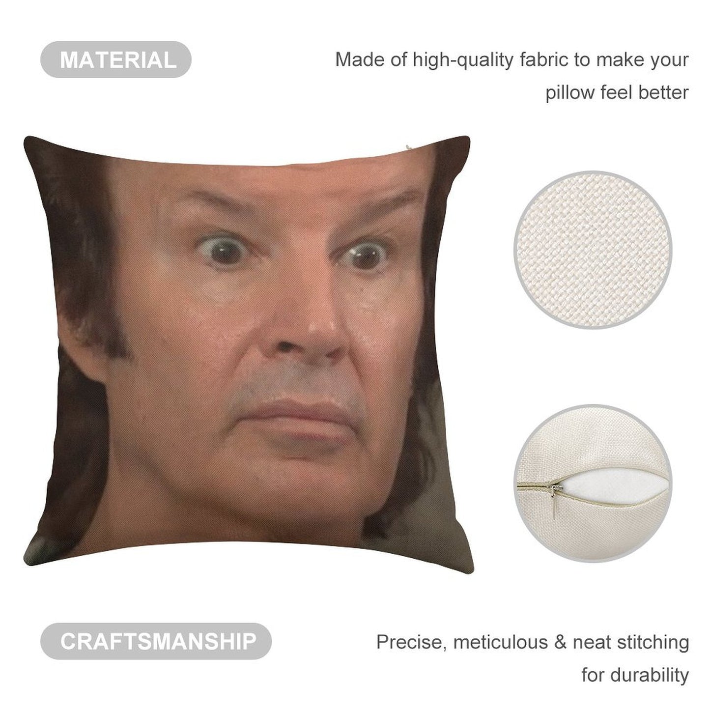 ASTONISHED BREEN - NEIL BREEN - Breen's Corrupt Merchandise - Funny Sticker Funny T-shirt Linen Throw Pillow Cover