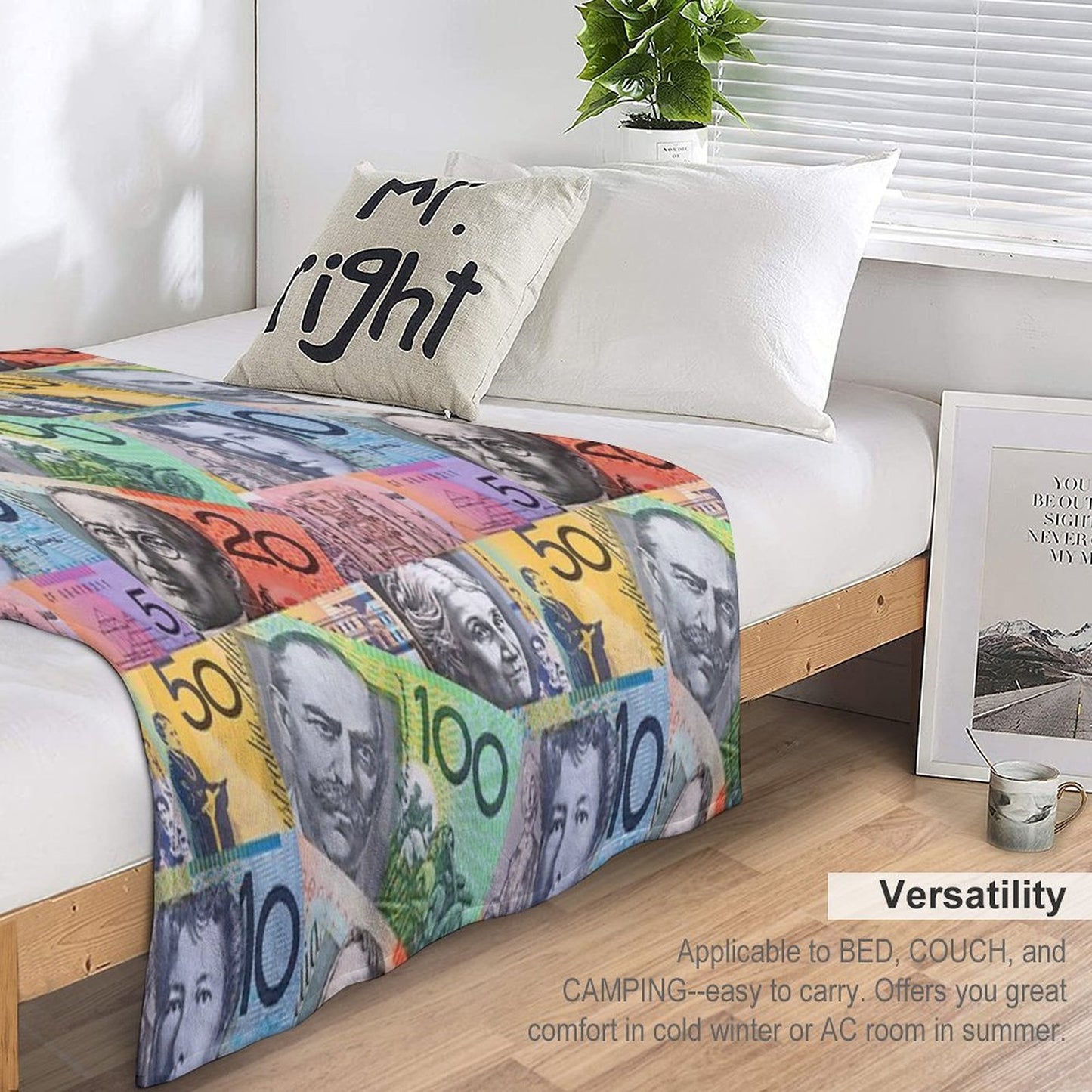 Australian Dollars Throw Blanket