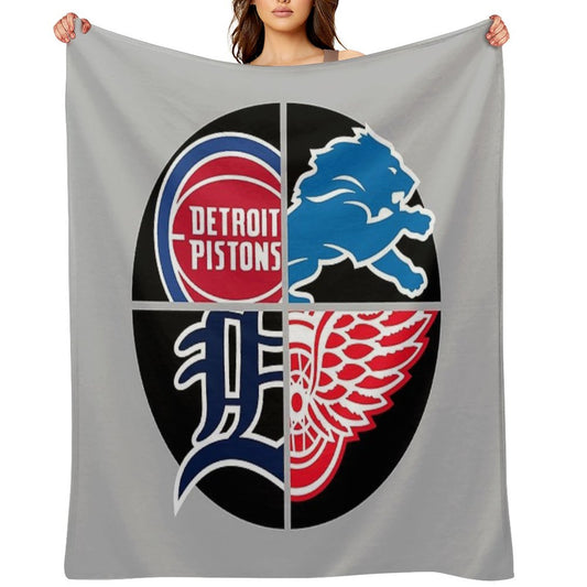 Detroit Sports Quad Throw Blanket