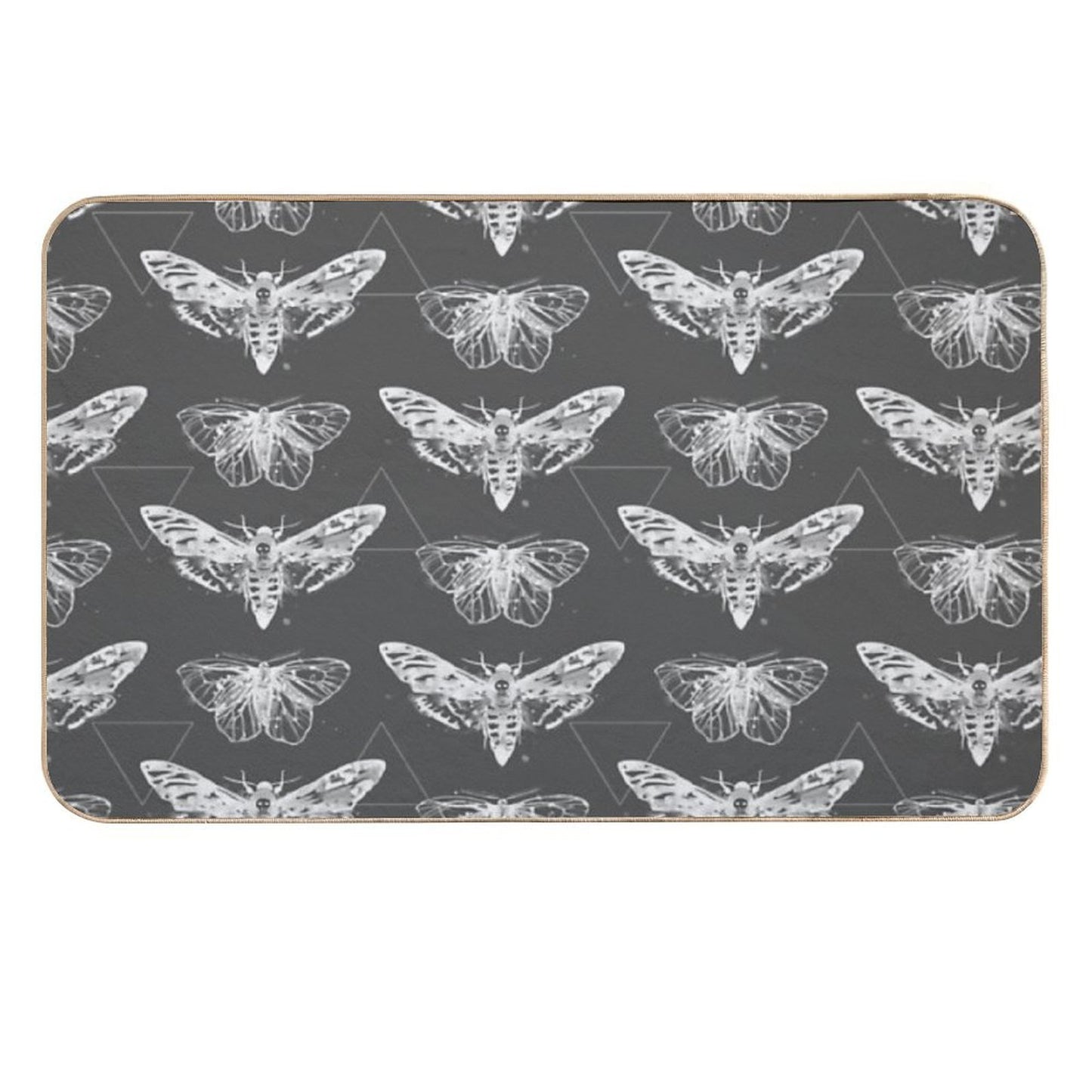 Geometric Moths - Inverted Easy To Clean Bath Mat