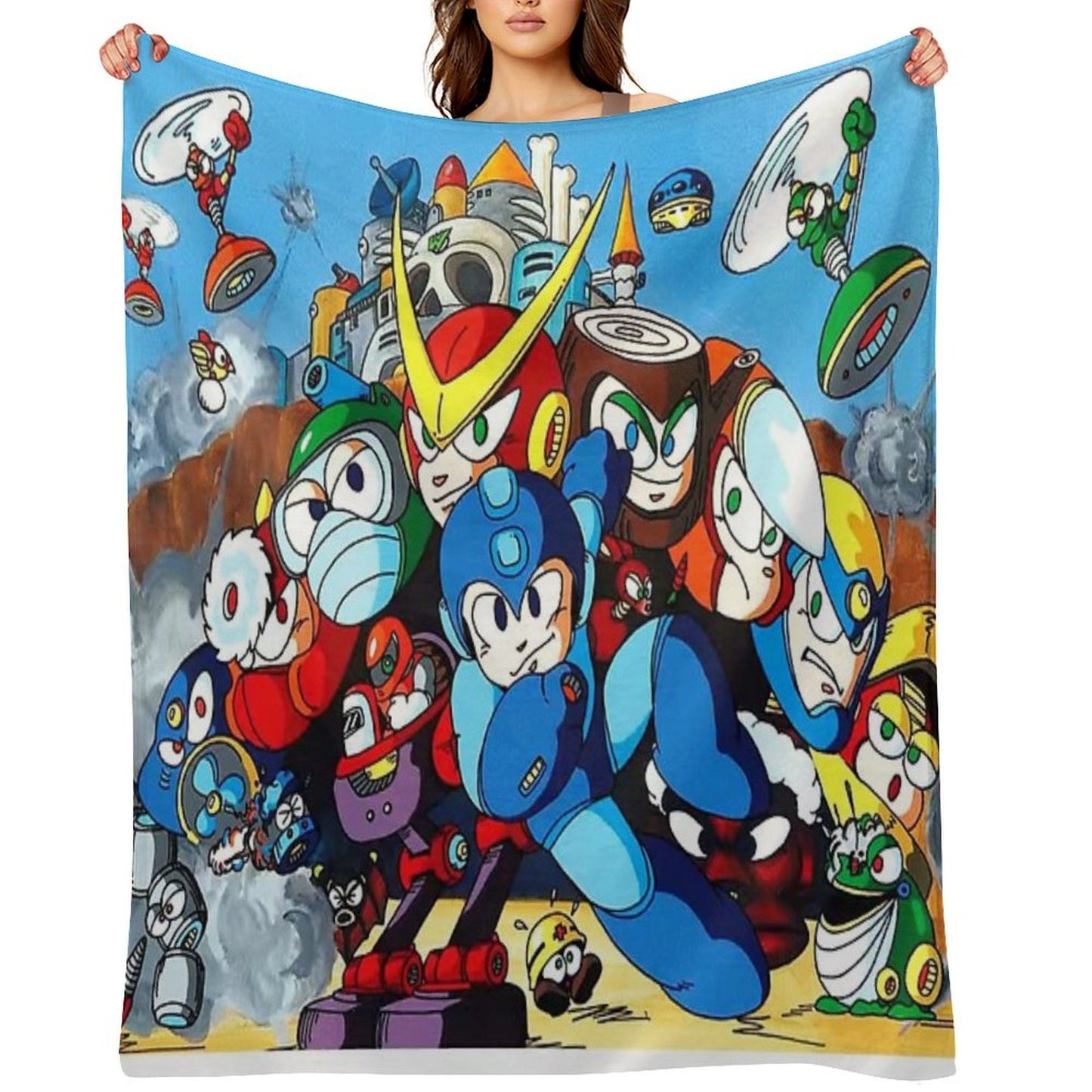 Mega Man 2 Art Throw Blanket